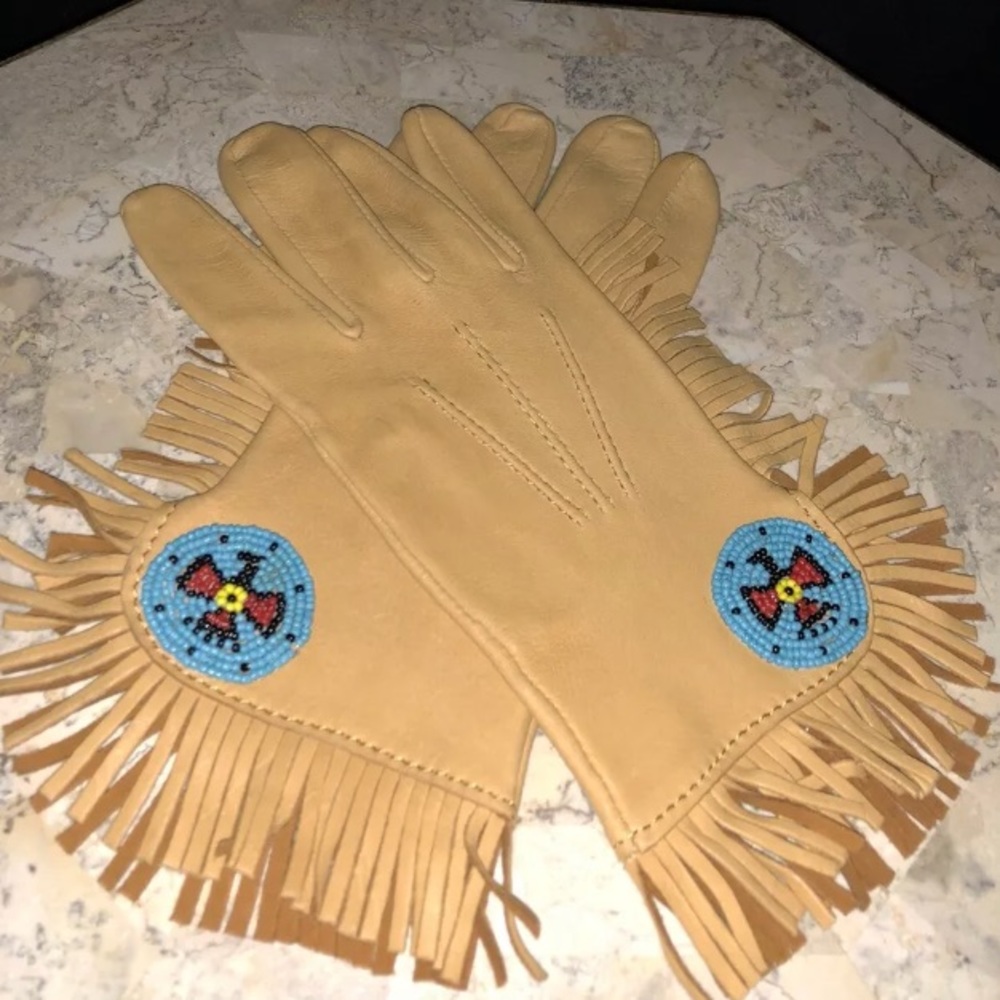 Western Leather Fringe Glove